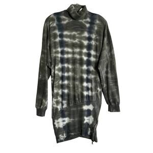 Young Fabulous & Broke Long Sleeve Turtleneck Tie Dye Sweatshirt Tunic Minidres